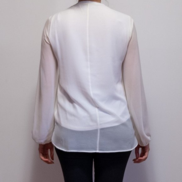 Zara white long sleeve sheer top - Picture 2 of 3